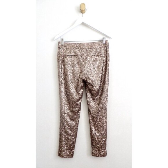 Ann Taylor Sequin Dress Pants  Copper Gold SZ 0 - Picture 8 of 11